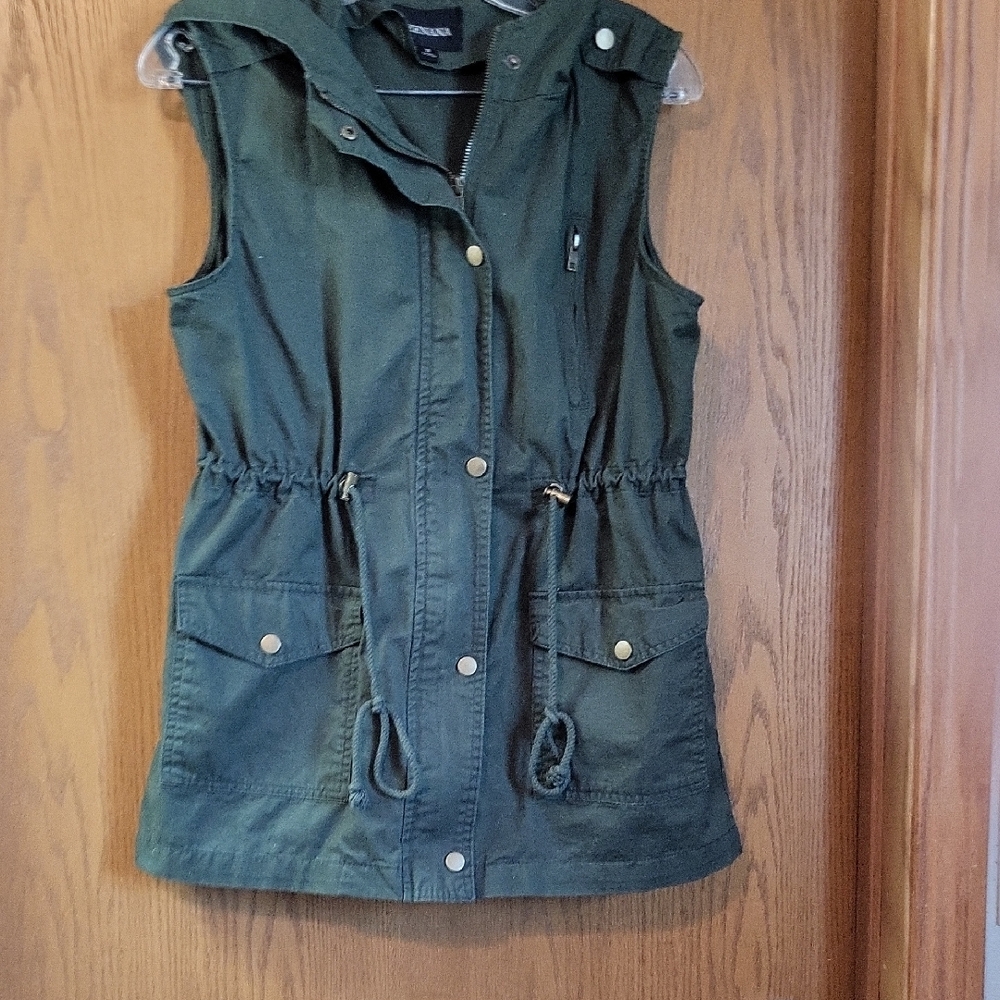 Zenana Dark Green Vest with Hood
